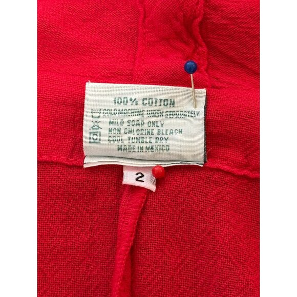 Oh My Gauze Red Open Front Cardigan Draped Jacket Lagenlook Womens Size L/XL - Picture 7 of 7
